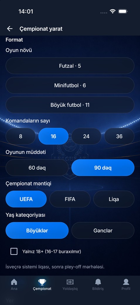 LEAGUE: Futbol Meneceri