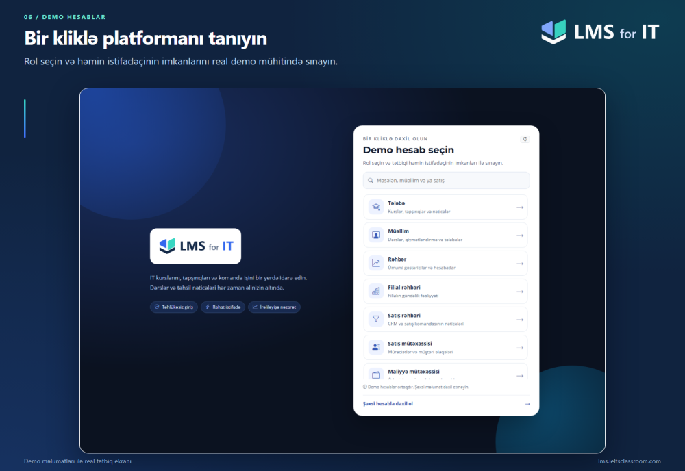 LMS for IT — İT təhsilinin idarəetmə platforması