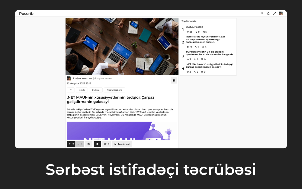 Poscrib - Peşəkarlar üçün şəbəkə