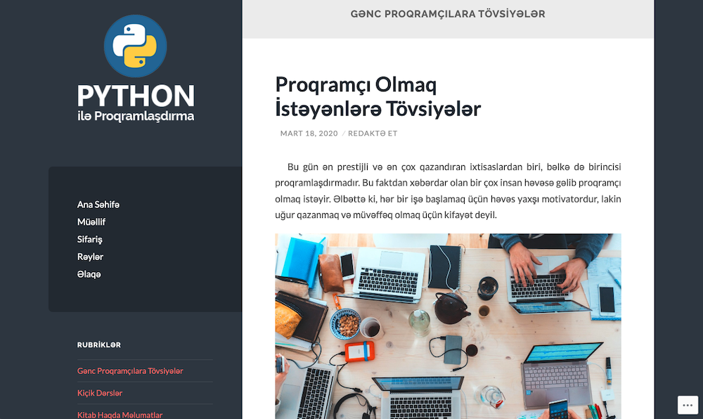 Python ilə Proqramlaşdırma