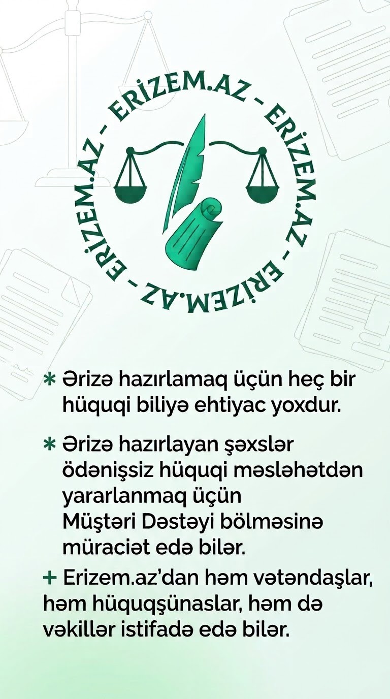 Erizem.az - Ərizəni özün yaz