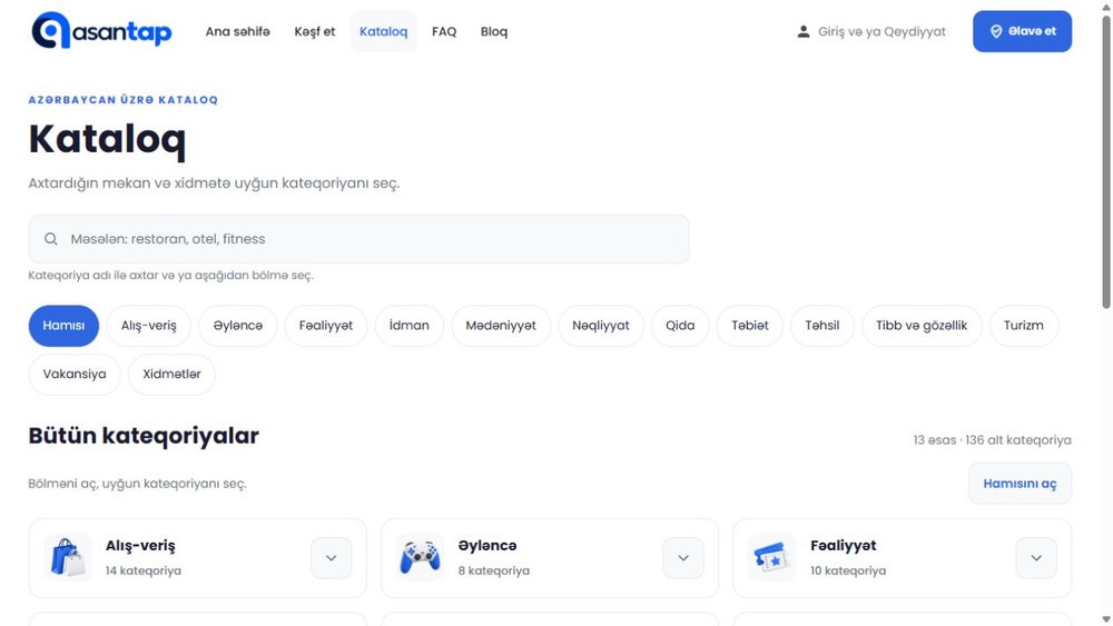 Asantap.com — Məkanlar, fəaliyyətlər və vakansiyalar platforması