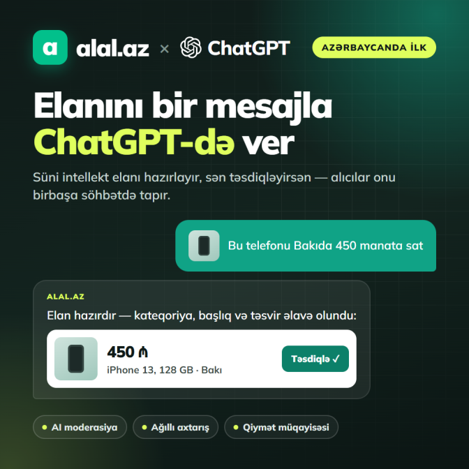alal.az — ChatGPT-də elan verilən ilk Azərbaycan platforması
