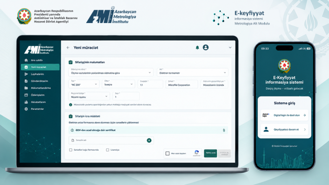 Metrologiya xidmətlərinin rəqəmsal idarəetmə platforması – Metrologiya Alt Modulu (MAM)